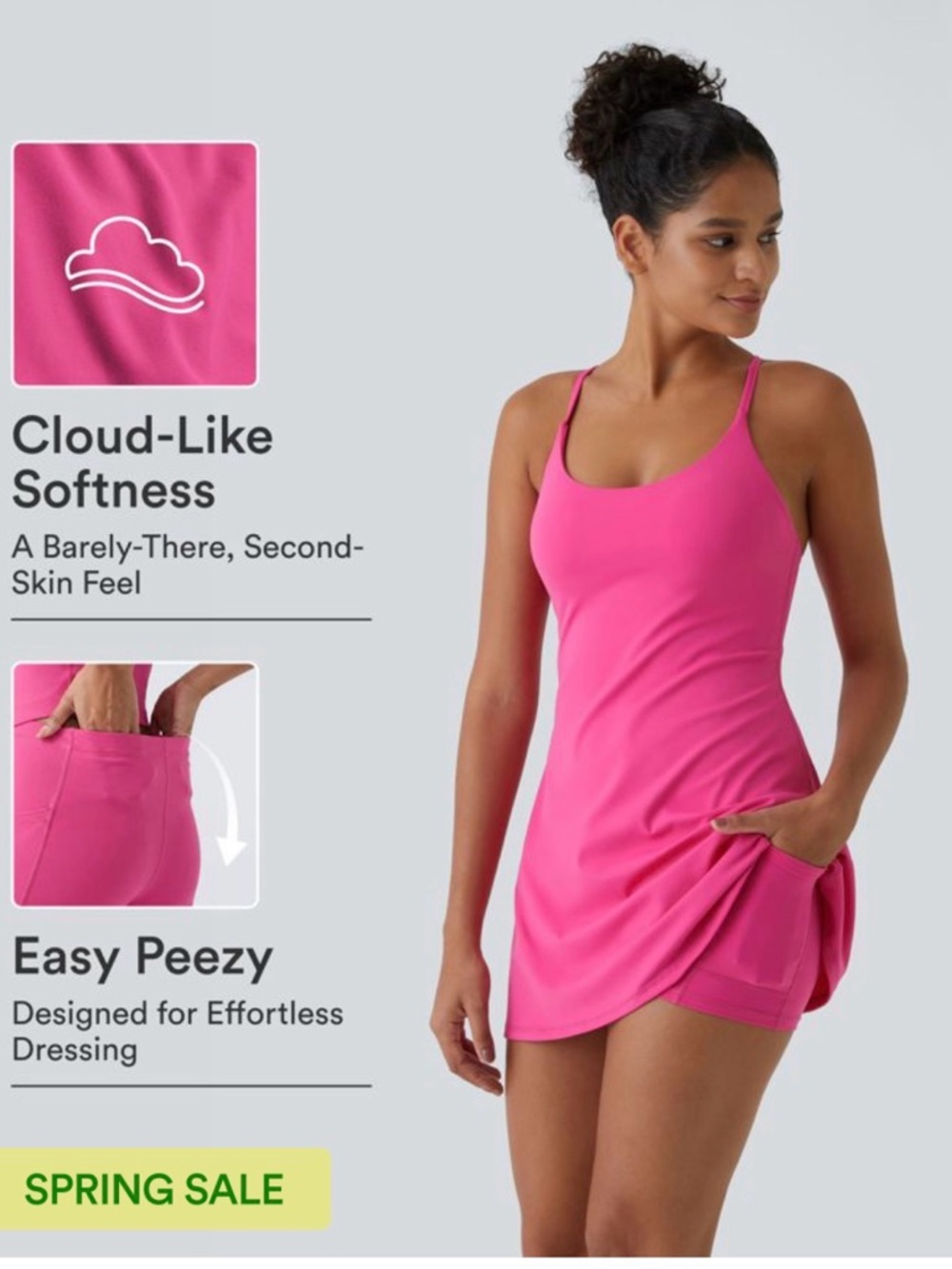 NWT HALARA SoftlyZero™ Plush Backless Active Dress-Easy Peezy Edition XL